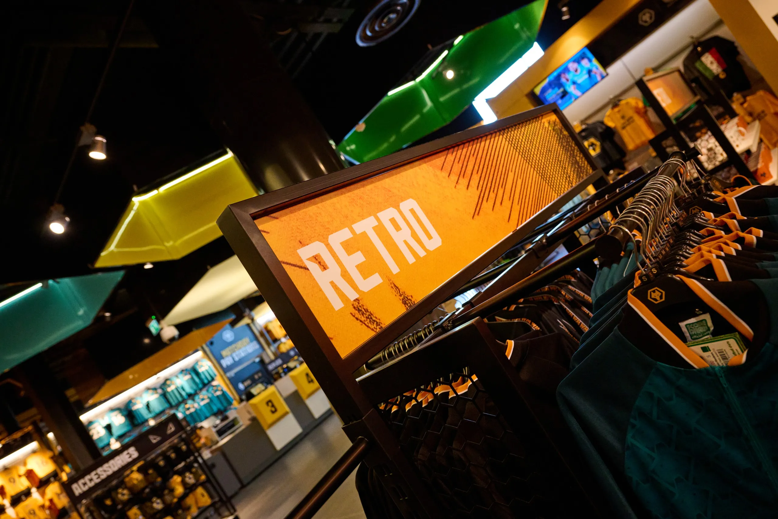 Wolves merch display signage